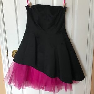 VINTAGE BETSEY JOHNSON Black Dress with Pink Tulle